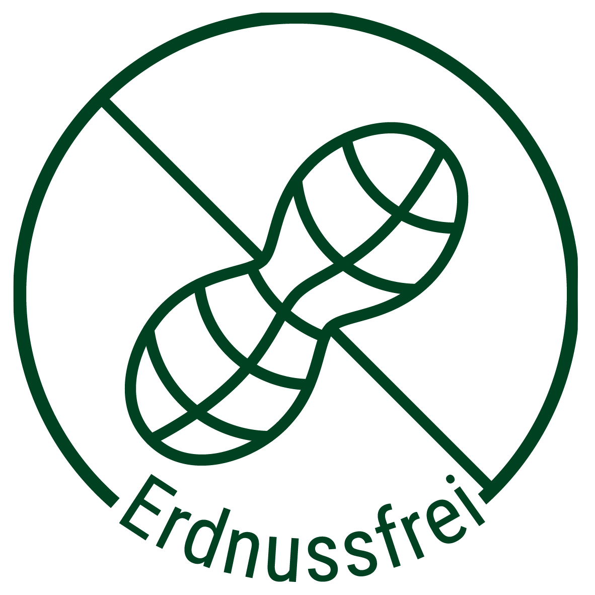 Erdnussfrei Kennzeichnung - ohne Erdnüsse hergestellt für Menschen mit Nussallergien