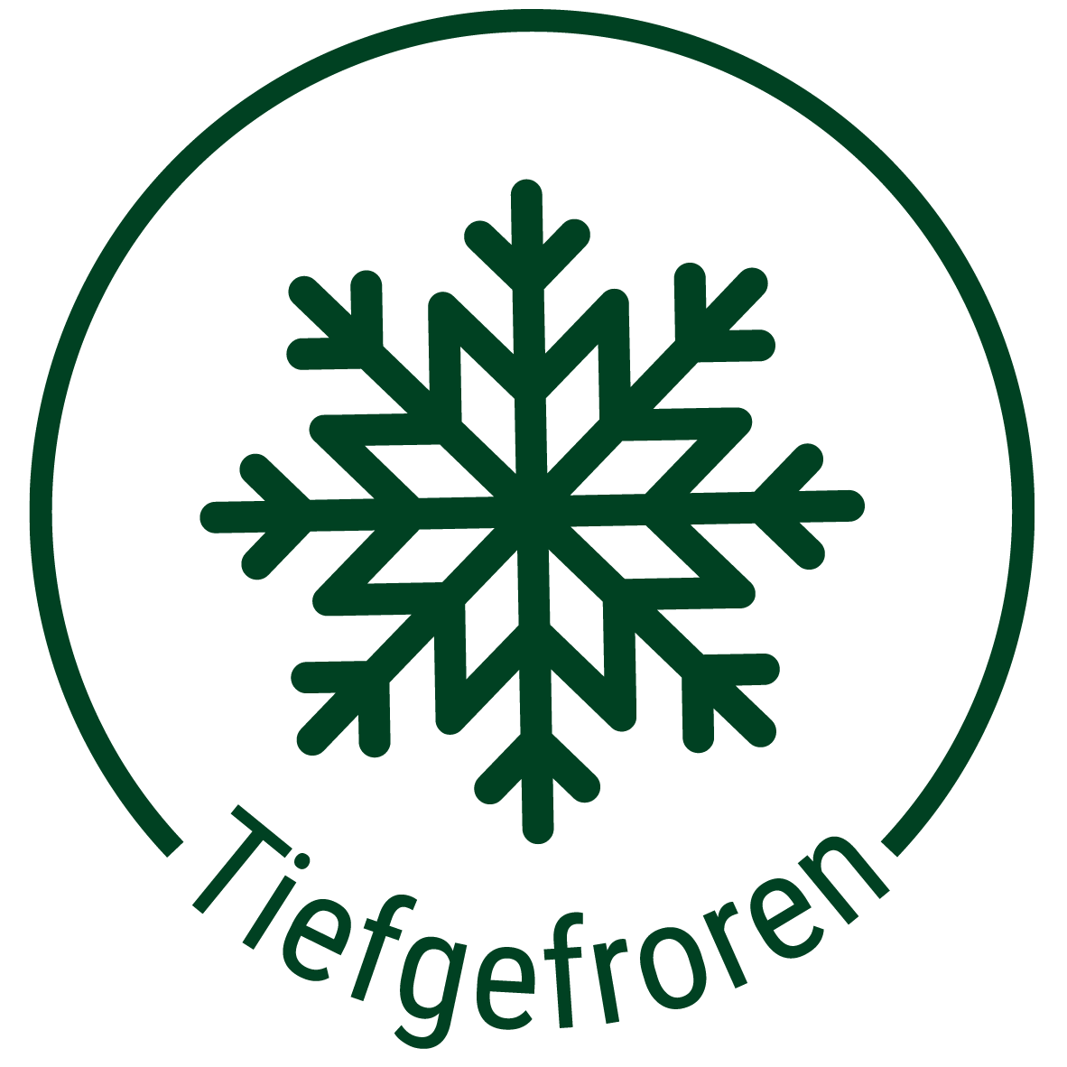 Tiefgefroren Logo: Schneeflocke symbolisiert gekühlte Lieferung und längere Haltbarkeit